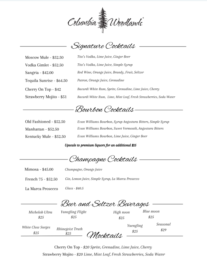 Cocktail Menu